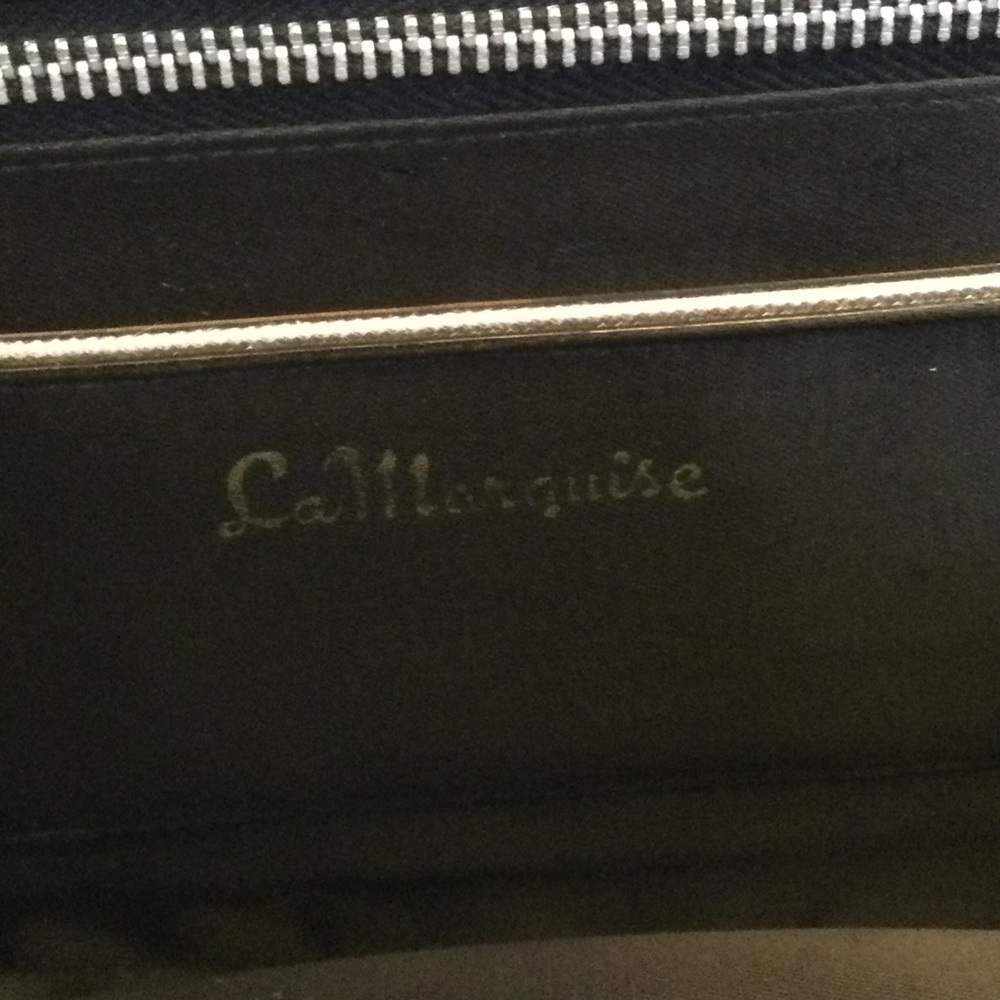 Vintage La Marquise Matte Black Evening Clutch - Picture 5 of 11